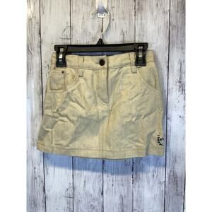 Byblos Junior Club Tight Mini Skirt Gal, Y2K Beige Size Small NWT